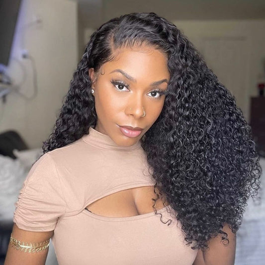 Kinky Curly 100% Human Hair 4x4 Lace Closure Natural Black