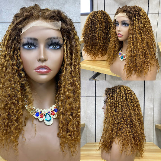 High Light Piano Fumi Human Hair Pissy Curly Wig