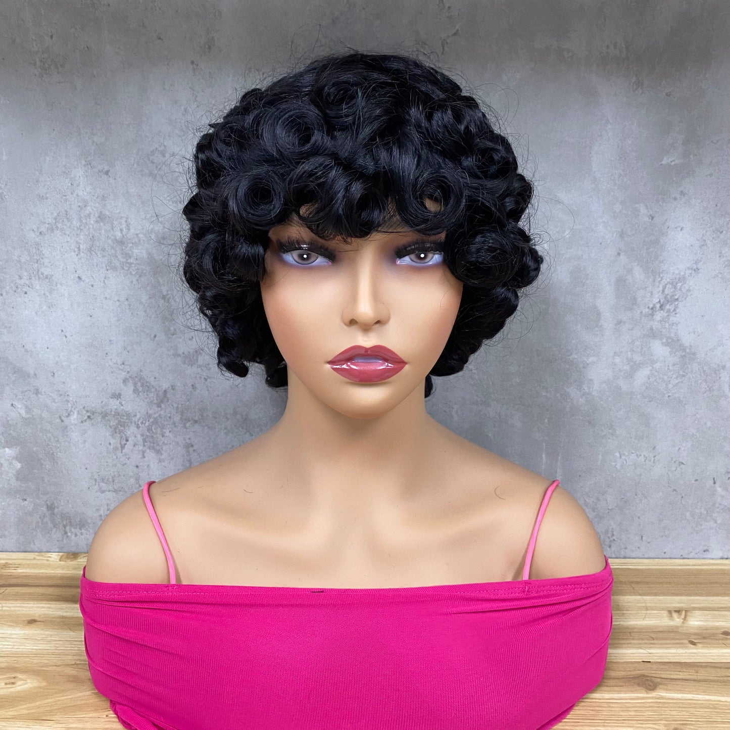 Special Curly Remy Hair Bob Wig