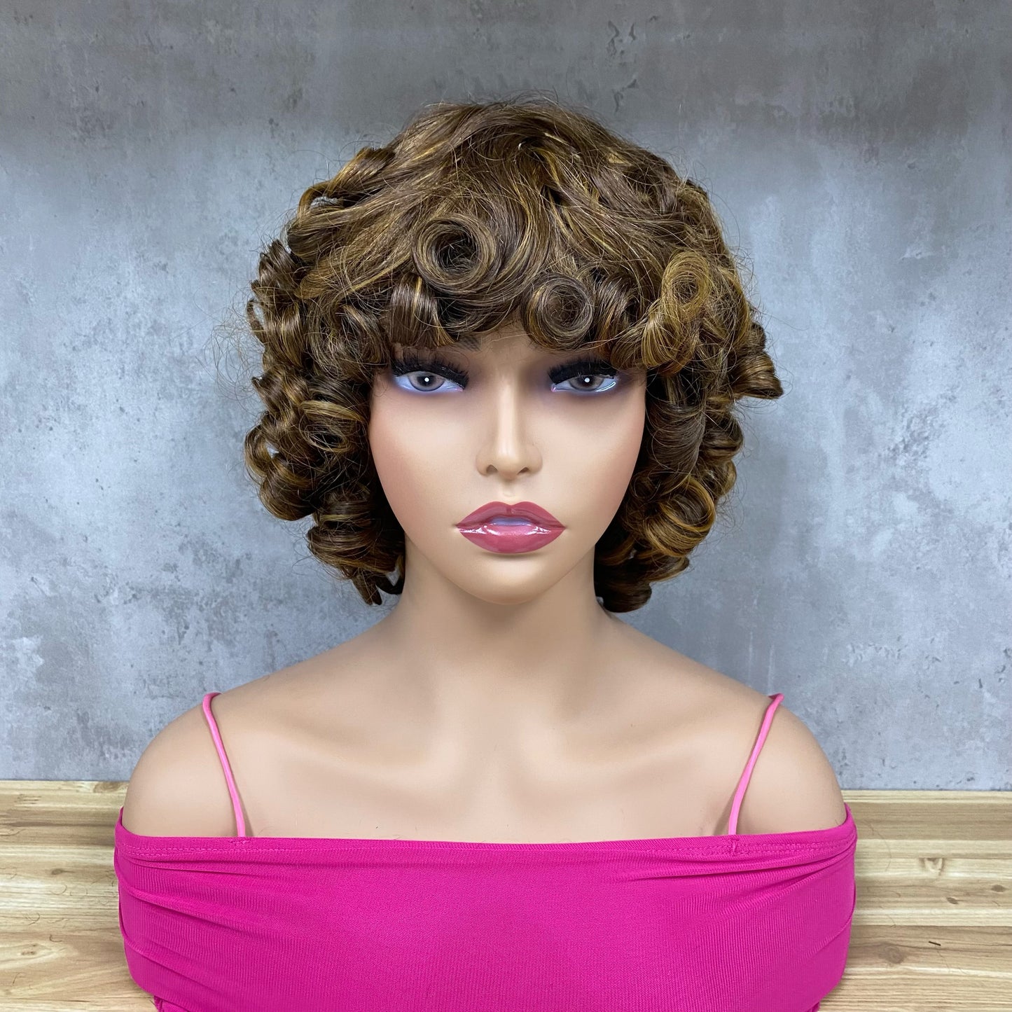 Special Curly Remy Hair Bob Wig