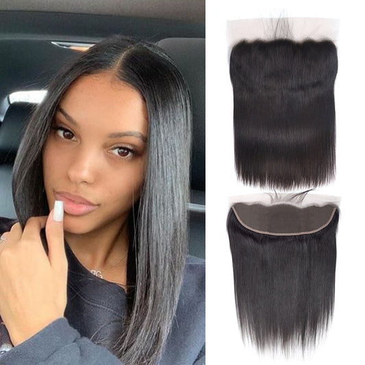 Straight Virgin Human Hair 13x4 Lace Frontal Natural Black