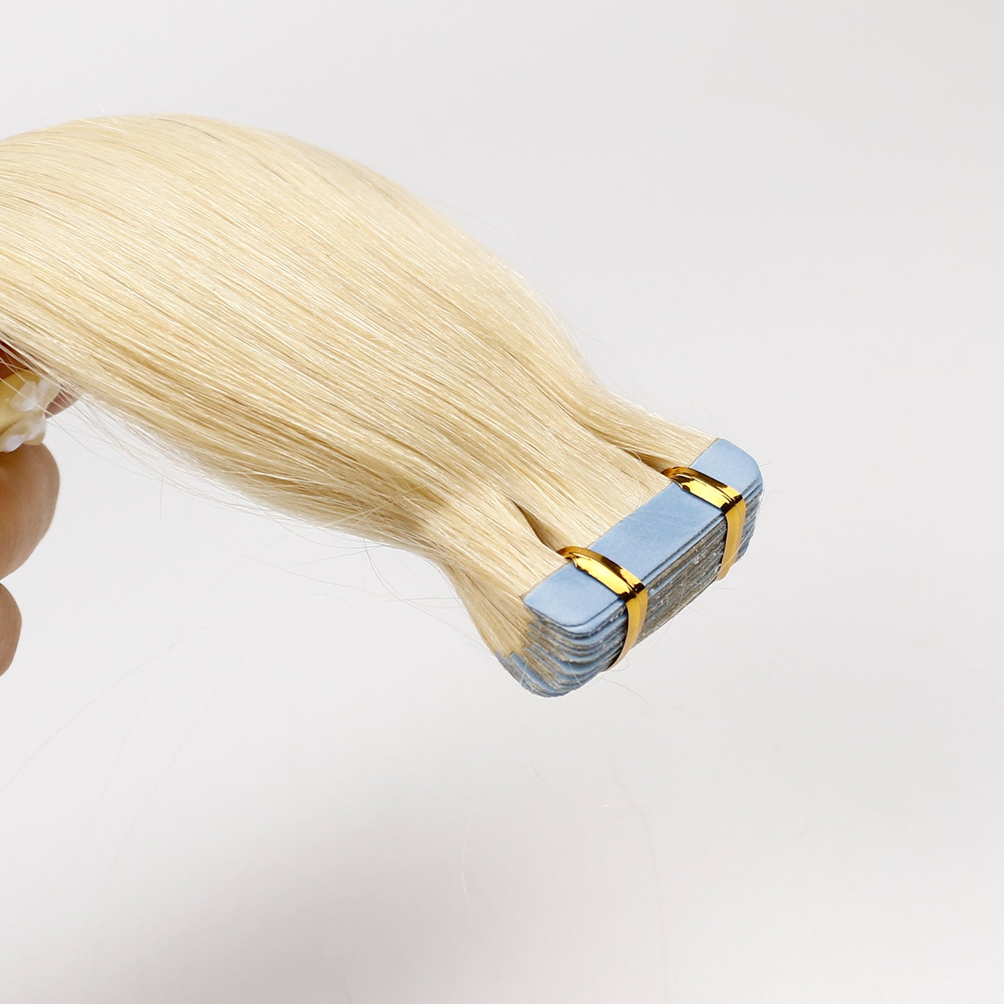 Blonde Virgin Human Hair Straight Tape In Hair Extension