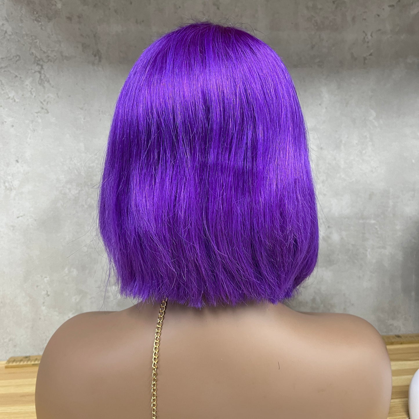 Purple 13x4 Lace Bob Wigs Human Virgin Straight Hair With 7 Working Days Customize