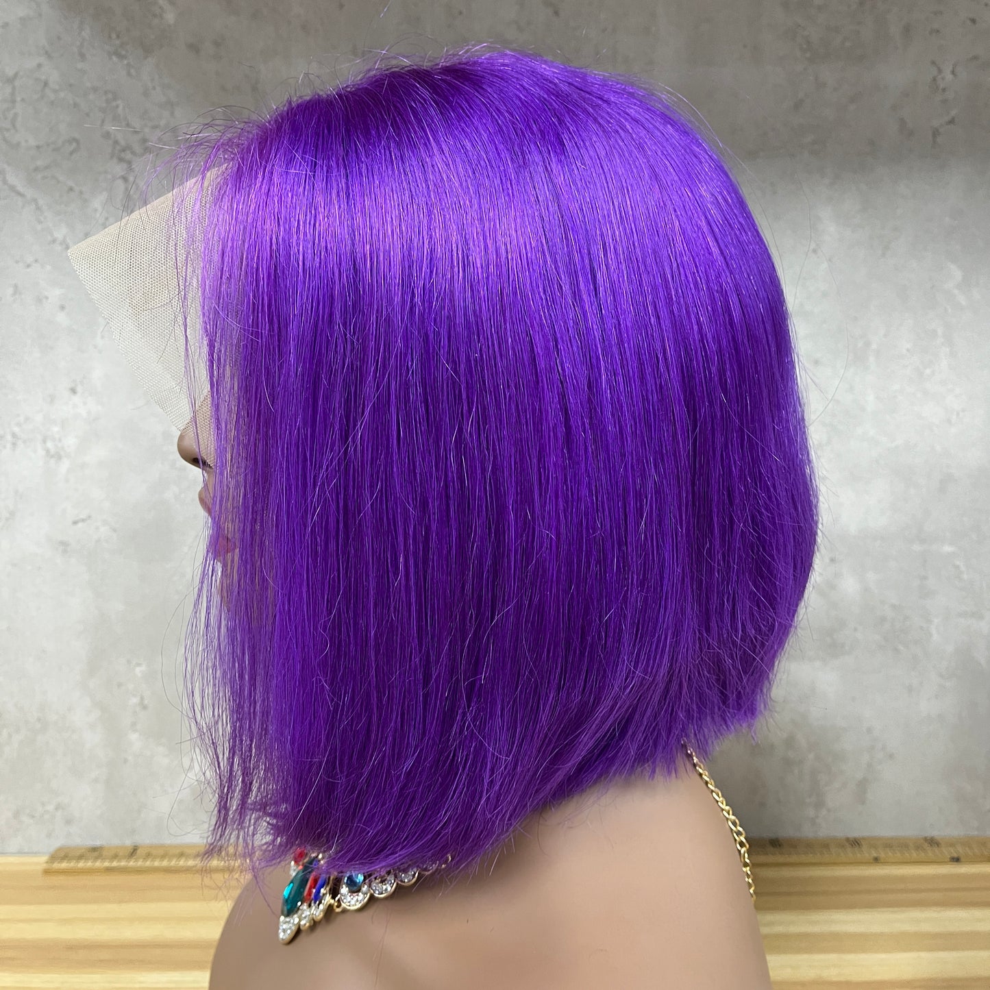 Purple 13x4 Lace Bob Wigs Human Virgin Straight Hair With 7 Working Days Customize