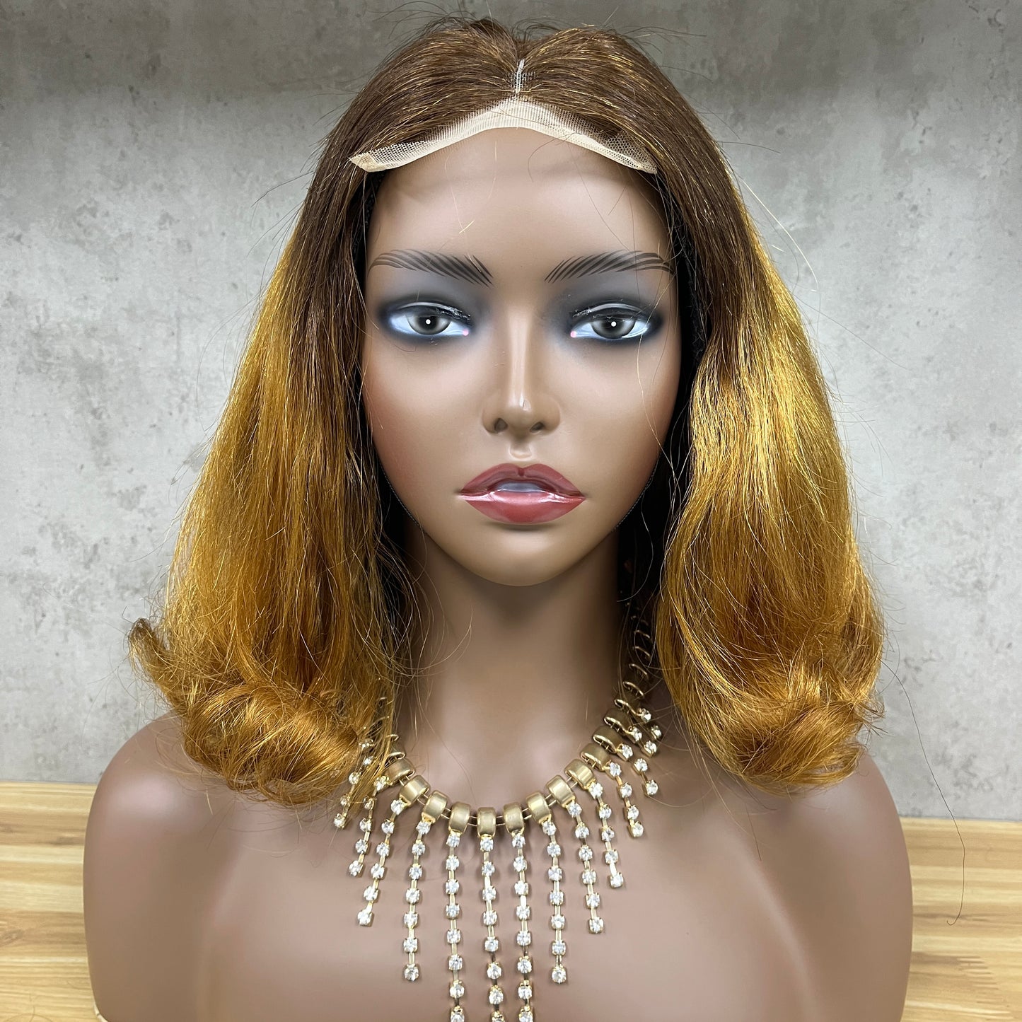 High Light Piano Fumi Human Hair Hook Straight Wig