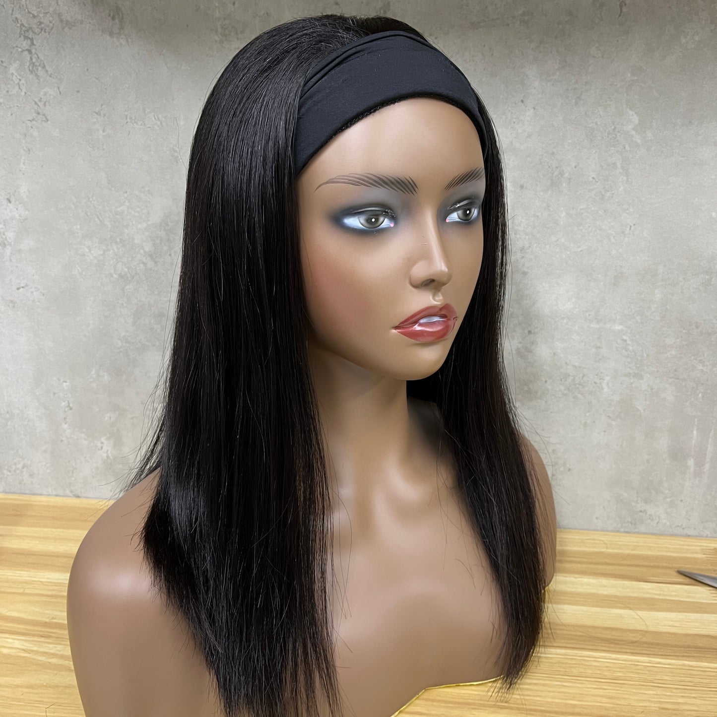 Nature Remy Human Hair Straight Headband Wig