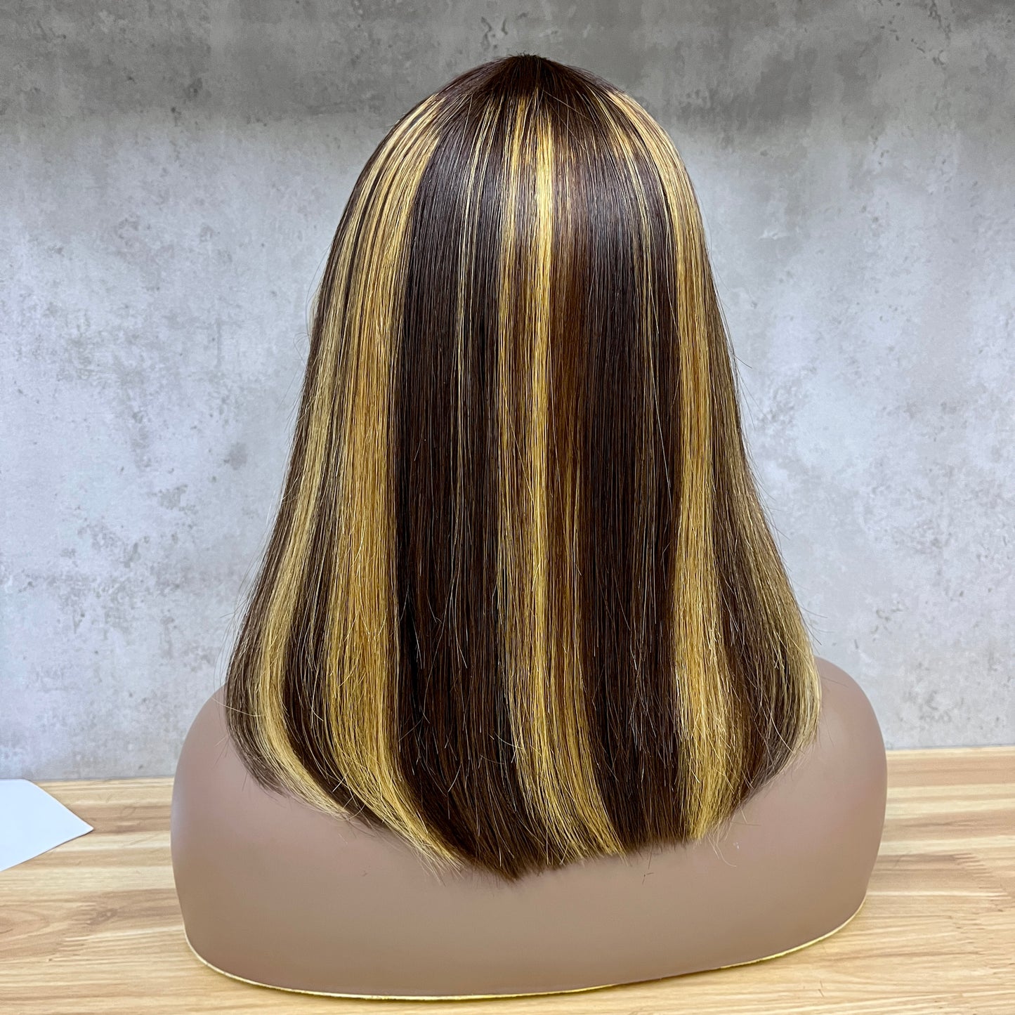 Different Piano Remy Human Hair Straight Fringe Wig