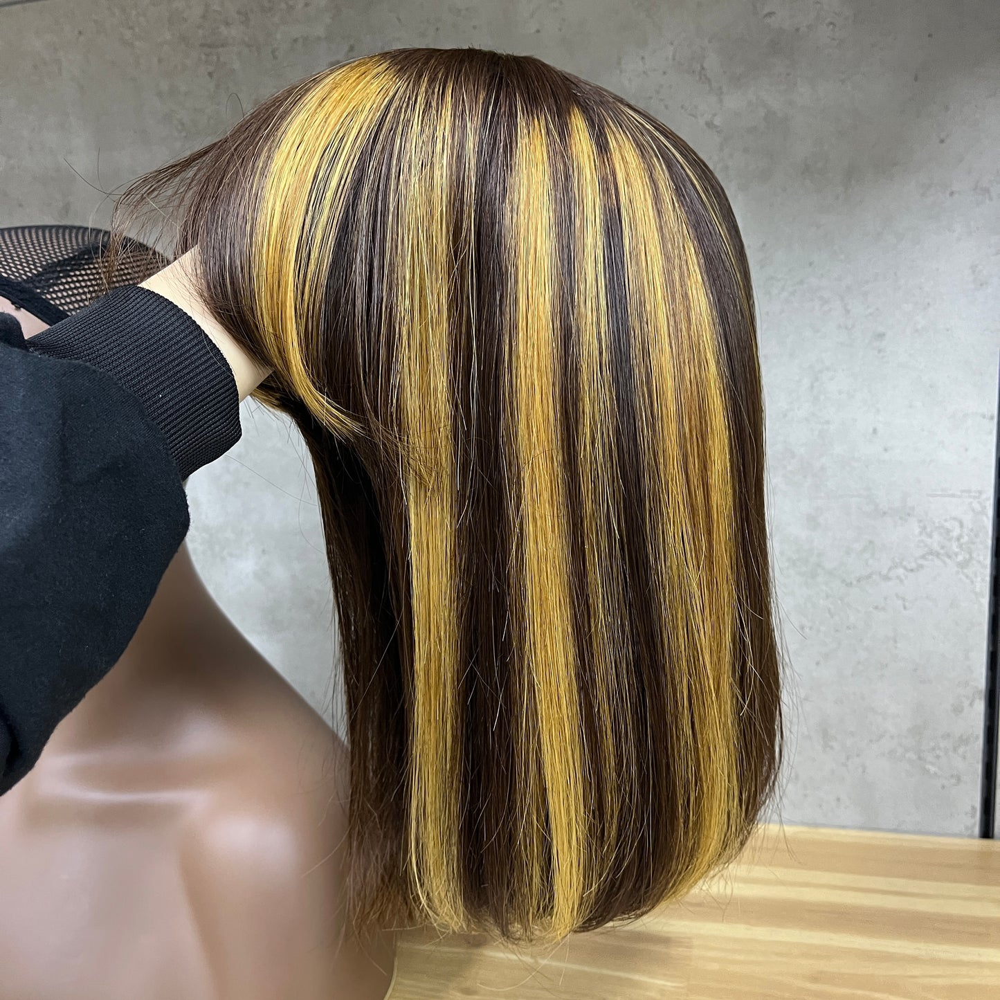 Different Piano Remy Human Hair Straight Fringe Wig