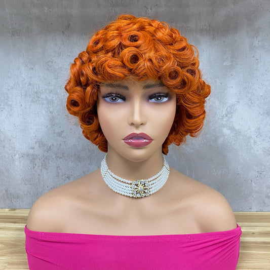 Special Curly Remy Hair Bob Wig