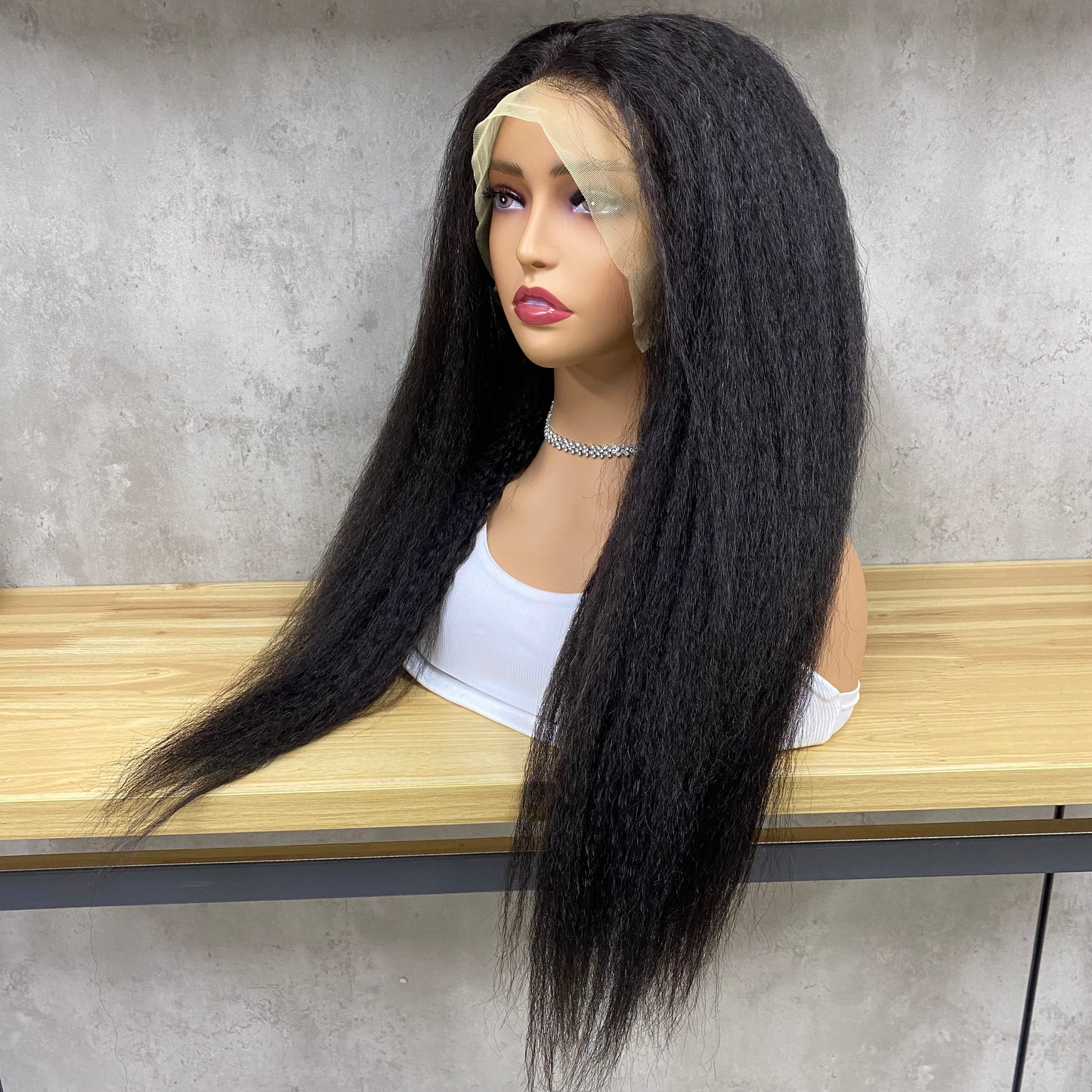 High Density 13x4 Lace Yaki Straight Wigs Remy Human Hair