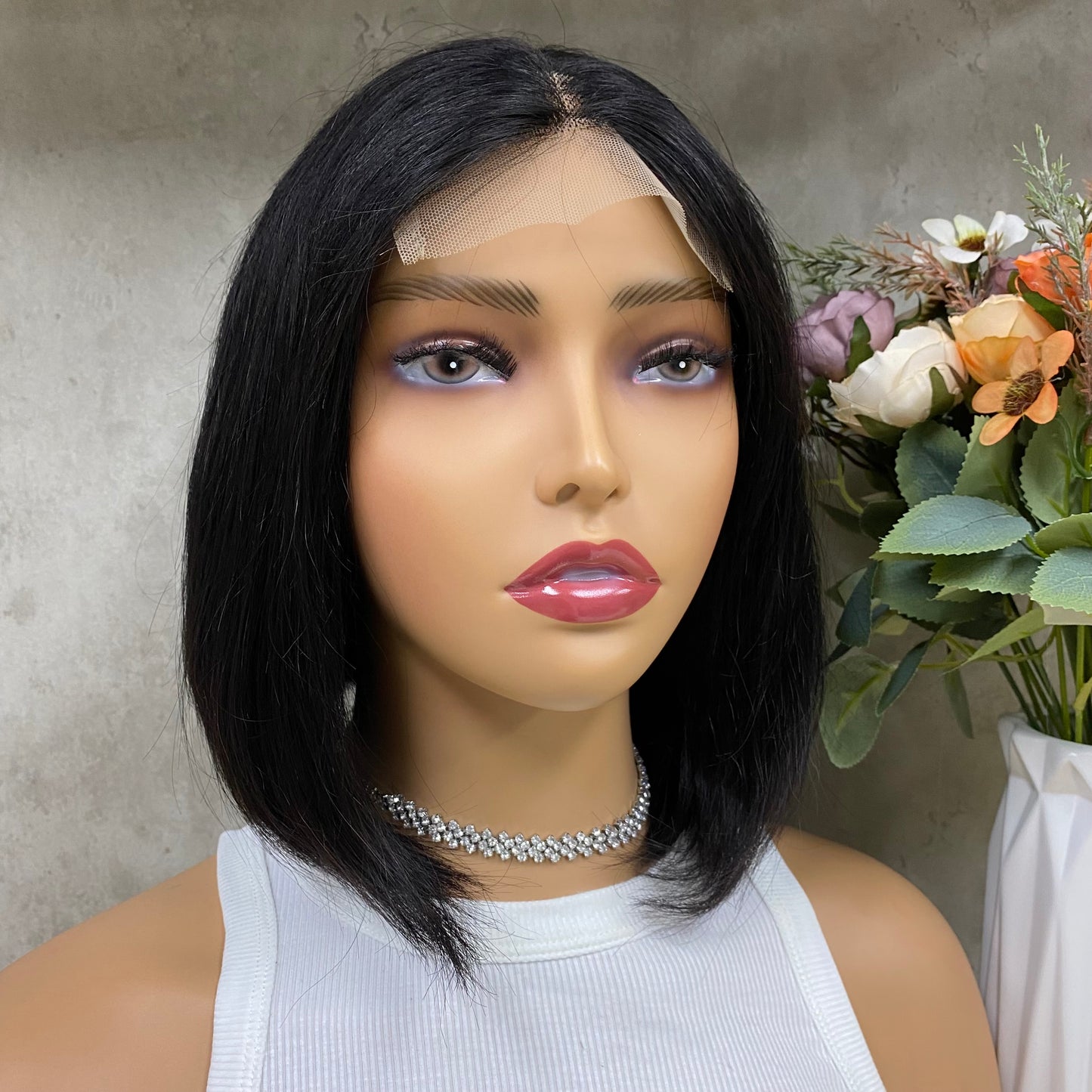 Nature T-Part Closure Remy Human Hair Straight Hair Bob Wigs