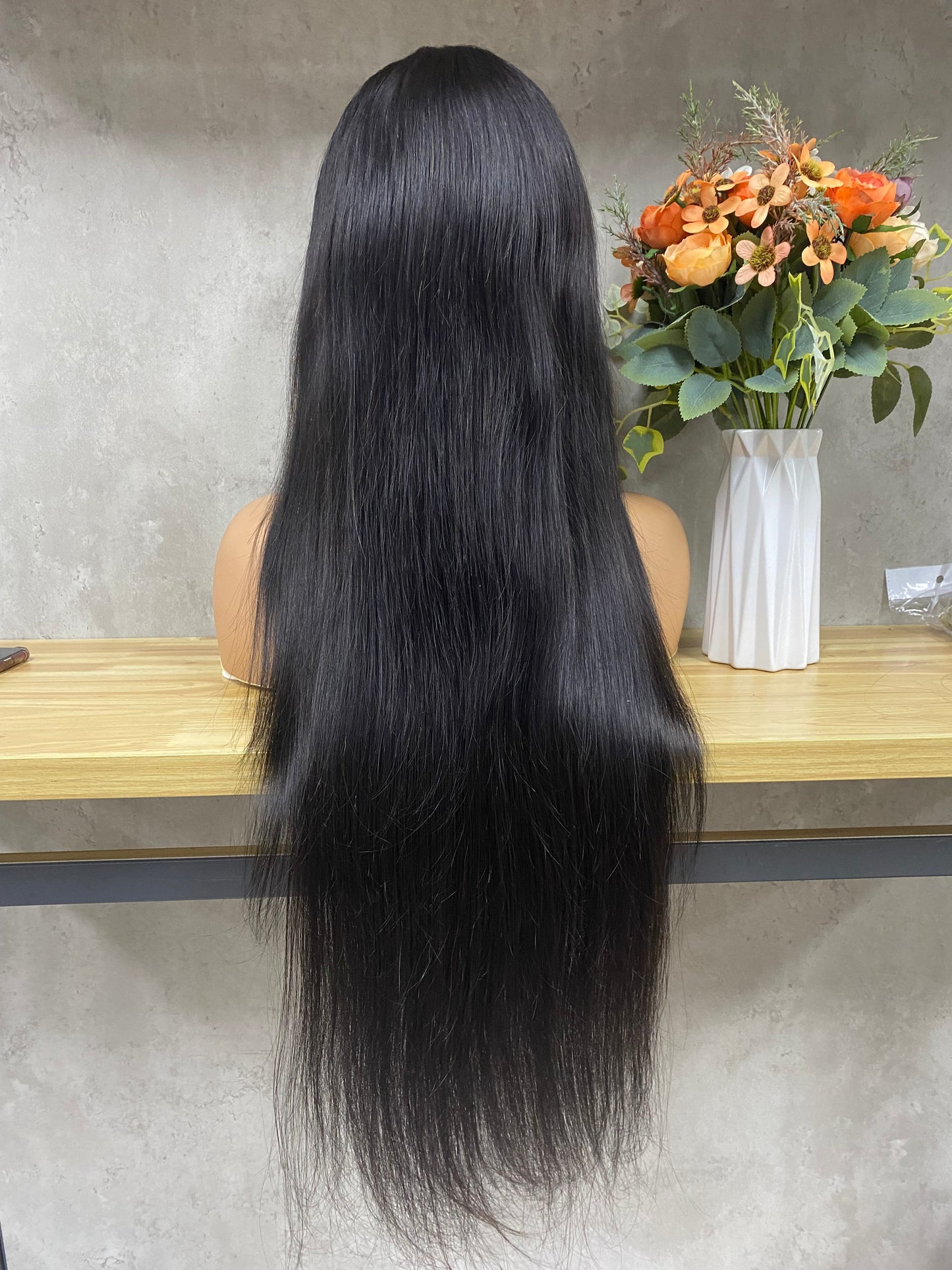 Nature 13x4 Lace Frontal Remy Human Hair Straight Long Hair Wigs