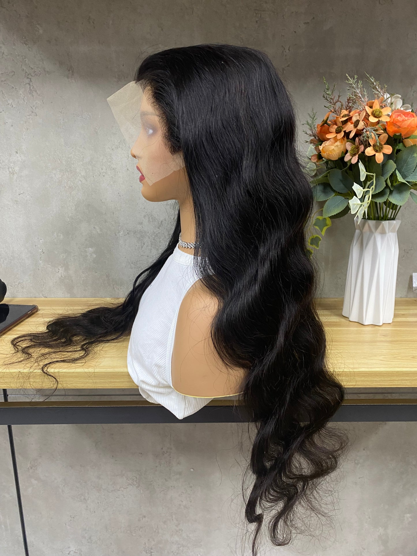 Nature 13x4 Lace Frontal Remy Human Hair Body Wave Long Hair Wigs