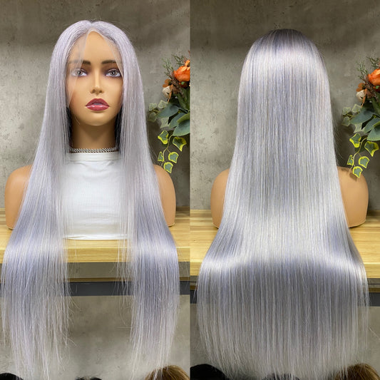 Moonlight Grey 13x4 Lace Frontal Remy Human Hair Straight Hair Wigs