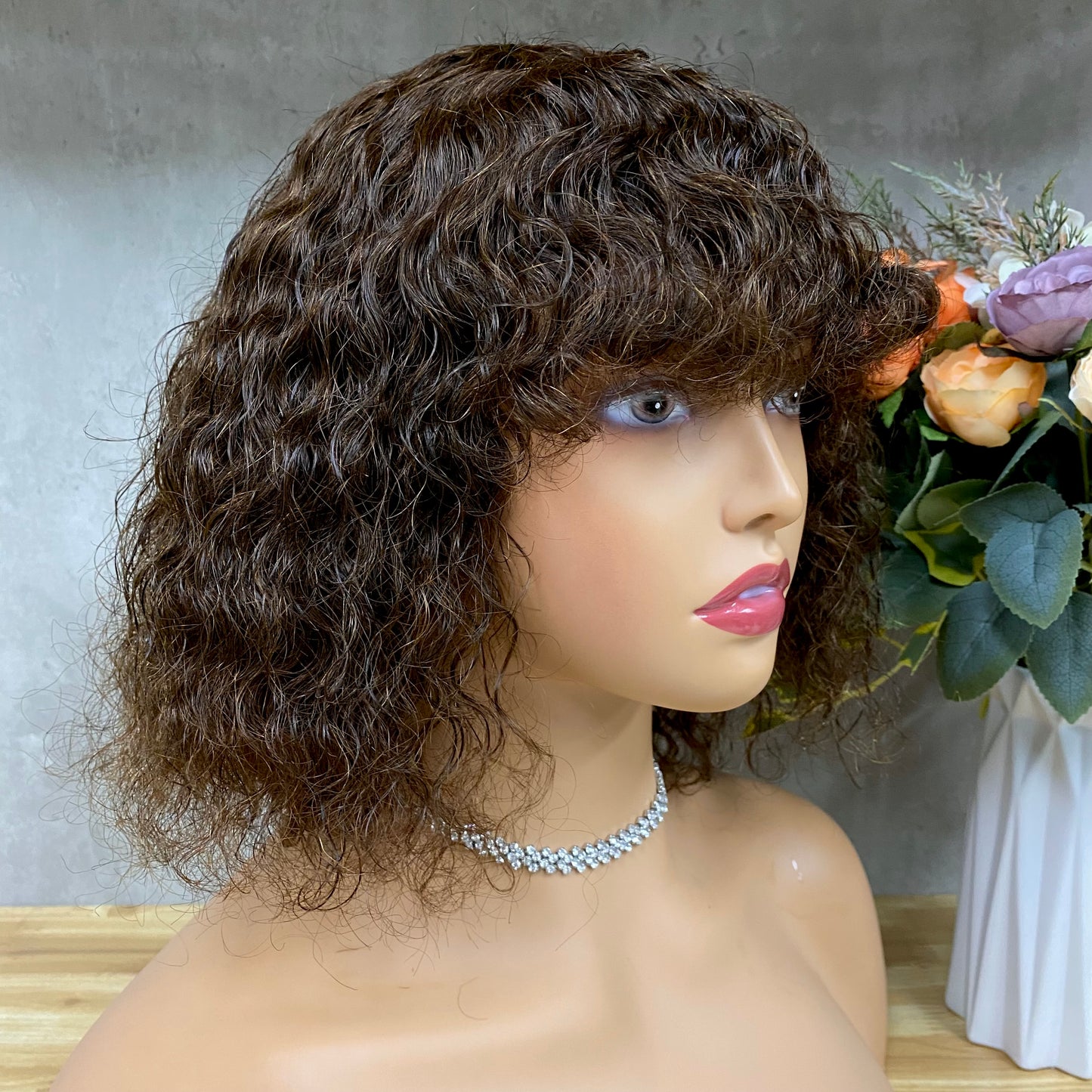 Special Texture Remy Human Hair Water Curl Wig