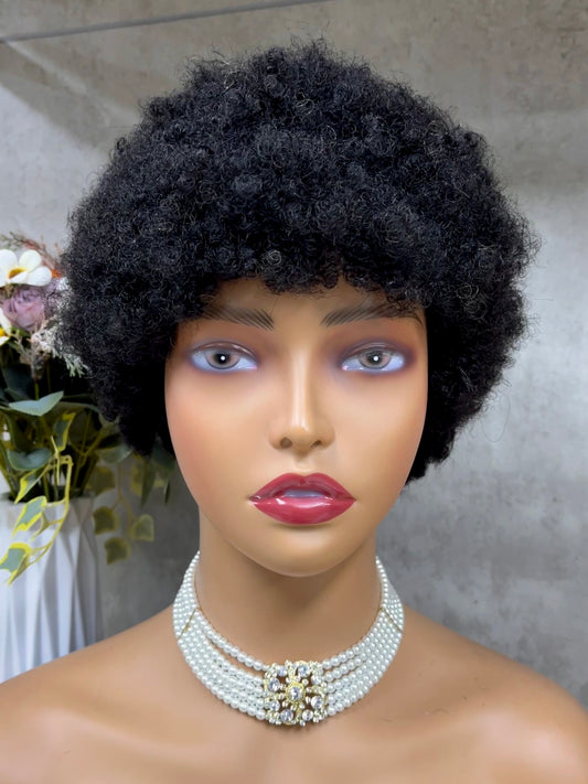 Special Texture Remy Human Hair Afro Curly Hair Wig