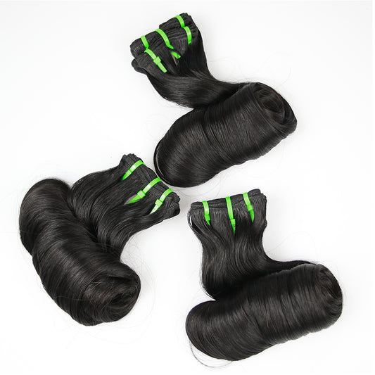 1b# Egg Curly Fumi Hair 3 Bundles Hair Weaves